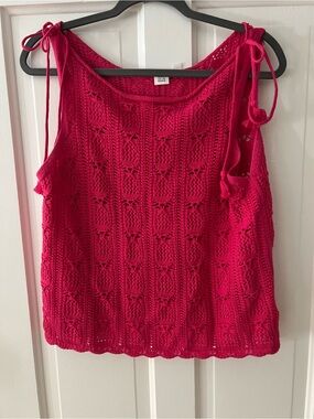 Gap For Good Women’s Crochet Tie-Shoulder Tank Top - Hot Pink